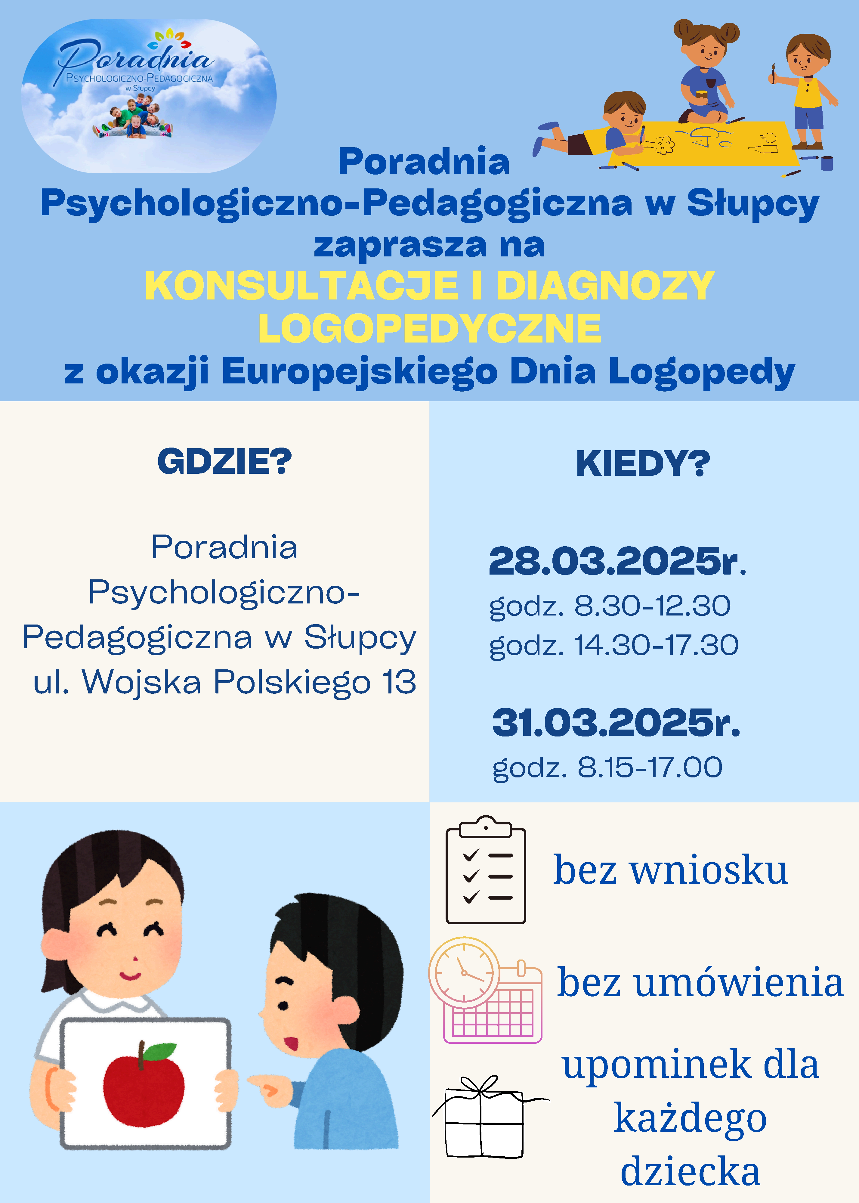 plakat_konsultacje i diagnozy logopedyczne